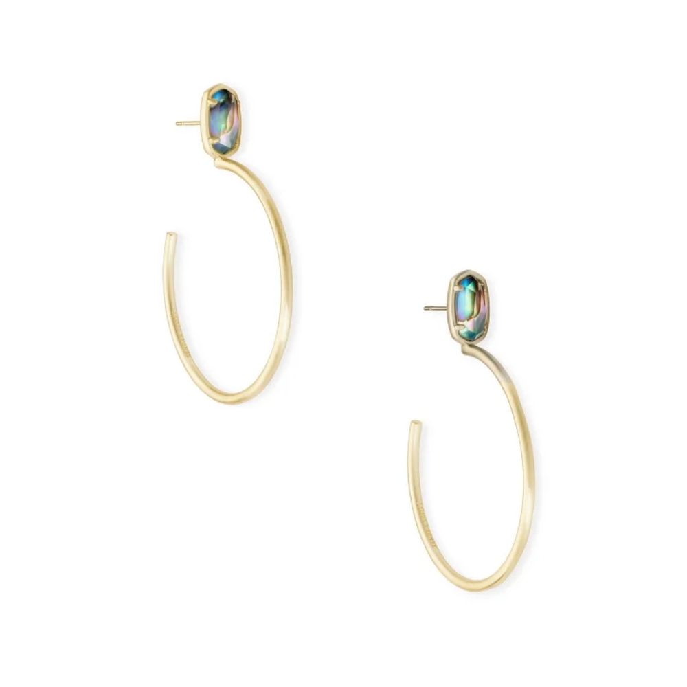 Kendra Scott Small Pepper Gold Hoop Nude Abalone